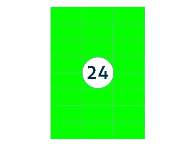 Etiket 70x37mm Fluor Groen 100 Vel