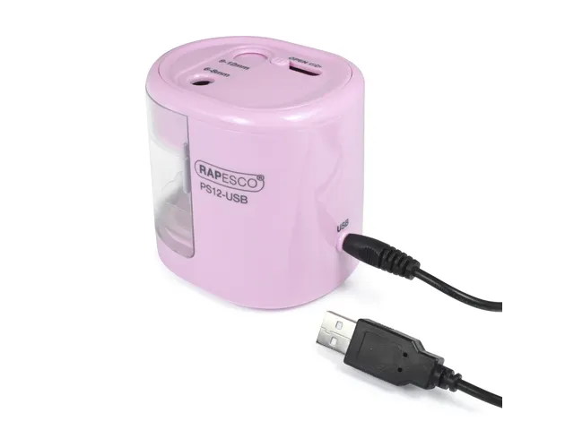#Rapesco PS12-USB - Autopuntenslijper rose