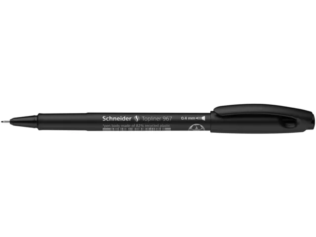 Fineliner Schneider Topliner 967 Zwart 0.4mm