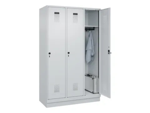 locker,HxBxD 1950x1200x500mm,3vak,vak B 400mm,draaigrendel,sokkel
