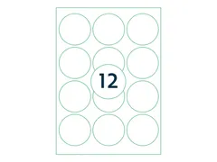 Etiketten Zelfklevend Wit 12 op A4 Rond 63.5mm 1000 Vel