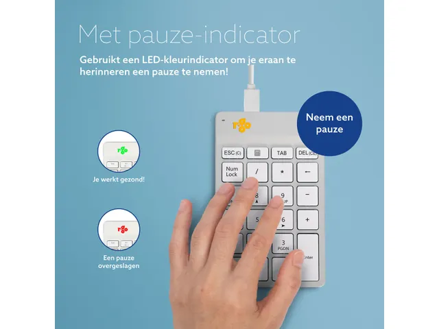 Numeriek Toetsenbord R-Go Numpad Break bedraad Wit