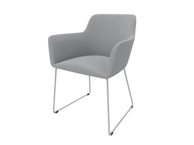 Bezoekersstoel,Sledeframe Ronde Buis Verchroomd,M. Armleuningen