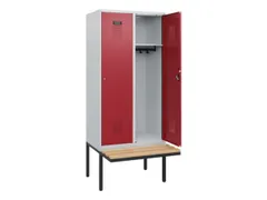 locker met bank,HxBxD 1950x800x815mm,2vak,vak B 400mm,cilinderslot