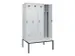 locker met bank,voor scheiding van kleding,HxBxD 2120x1200x815mm,4vak