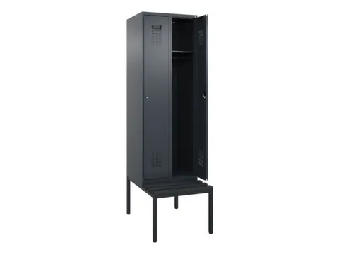 locker met bank,HxBxD 2120x600x815mm,2vak,vak B 300mm,cilinderslot