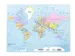 Sous-main 500x380mm avec carte du monde PP transparent