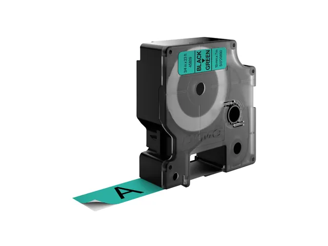Labeltape Dymo 45809 D1 S720890 19mmx7m zwart op groen