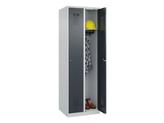 locker,HxBxD 1850x600x500mm,2vak,vak B 300mm,cil.-slot,staand op vloer - 1
