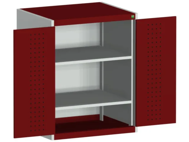 kast met geperforeerde platen,HxBxD 1000x800x650mm,2xStalen bodem