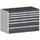 ladekast HxBxD 800x1300x650mm 6laden romp RAL7035 front RAL7016