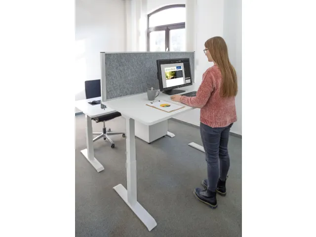 MAULconnecto scheidingsysteem 160x50cm Lichtgrijs Frame Wit