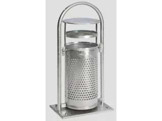 Afvalbak met beugel 65 liter asbakinzet 1080x580x380mm vuurverzinkt - 1