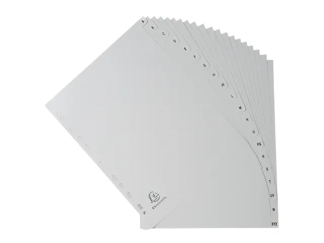 Tabbladen PP A4+ bedrukt A-Z grijs