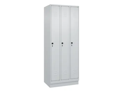 locker,HxBxD 1950x750x500mm,3vak,vak B 250mm,draaigrendel,sokkel