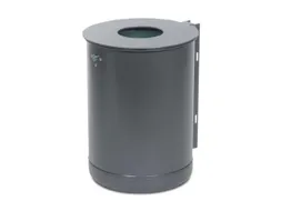 Afvalbak,50L,Wand/Paal,Romp Vuurverzinkt