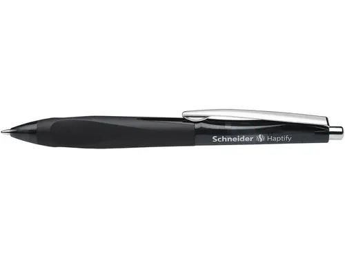 Balpen Schneider Haptify zwart omhulsel, zwartschrijvend