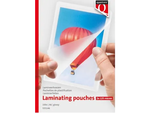 Lamineerhoes Quantore A6 2x125 micron glanzend 100stuks