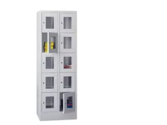 lockerkast,HxBxD 1850x600x500mm,2x5vakken,RAL7035,front RAL7035