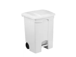Contitop,mobiele afvalbak met pedaal 70L wit