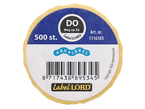 Voedseletiketten 54x22x54mm Aqualabel DO weg op ZA