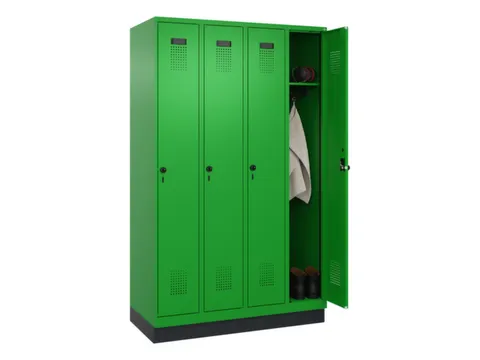 locker,HxBxD 1950x1200x500mm,4vak,vak B 300mm,draaigrendel,sokkel