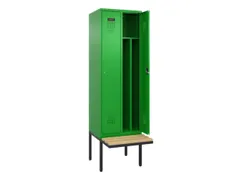 locker met bank,voor scheiding van kleding,HxBxD 2120x600x815mm,2vak