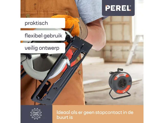 Kabelhaspel 50 M - 3g1.5 - 4 Stopcontacten Penaarde