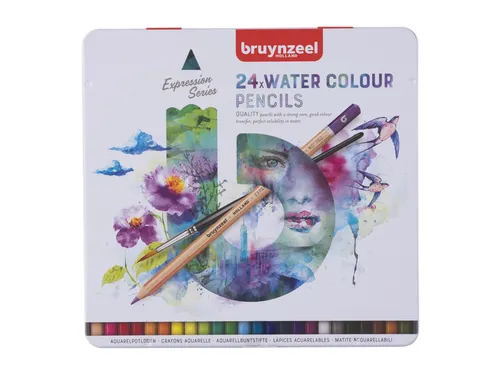 Kleurpotloden Bruynzeel Expression aquarel assorti blik à 24 stuks