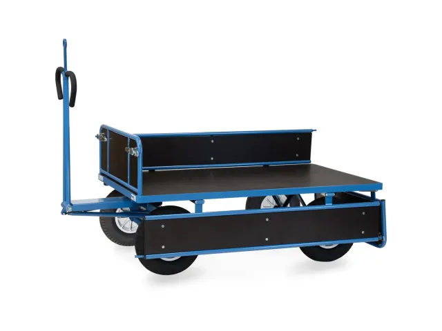 Handtrekwagen 6455PZ 750kg 1540x840mm hout polyurethaan trekoog