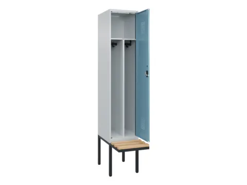 locker met bank,voor scheiding van kleding,HxBxD 2120x400x815mm,1vak