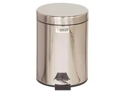 Kleine Pedaalemmer met kunststof binnenemmer 5.6 Liter Zilver