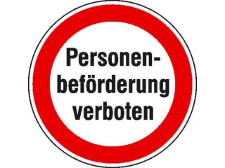verbodsbord,Personentransport verboden,PVC,Ø 200mm - 1
