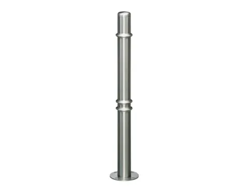 Afzetpaal Rvs Ø76mm Met Bodemplaat Schuifmontage