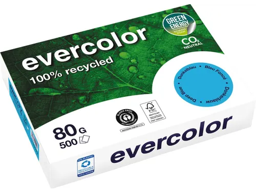 Gerecycleerd Kopierpapier Evercolor 80 Gram A4 Donkerblauw