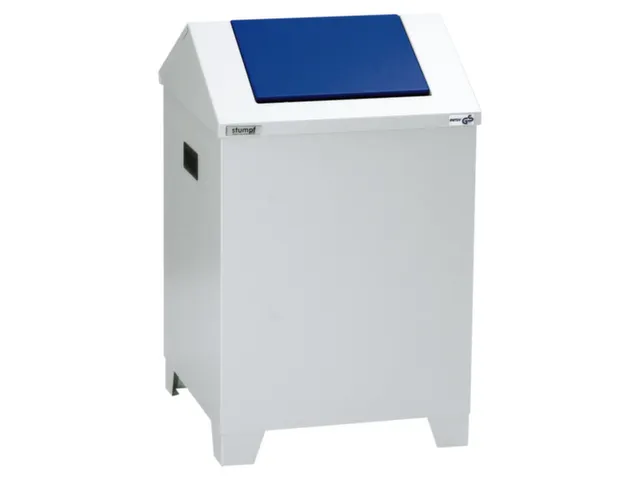 afvalverzamelaar zelfblussend 73 liter deksel staal RAL5010