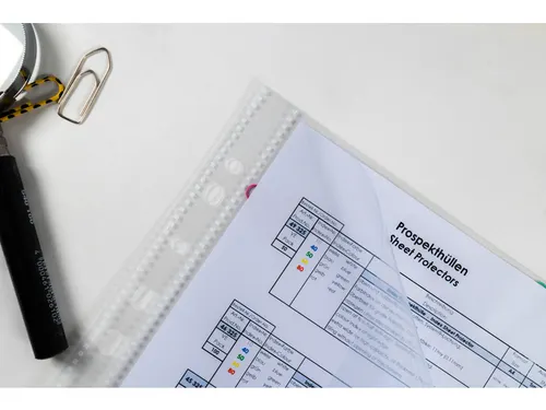 Showtas Transparant Met Blauwe Indexstrook En 11-Gaats Perforatierand