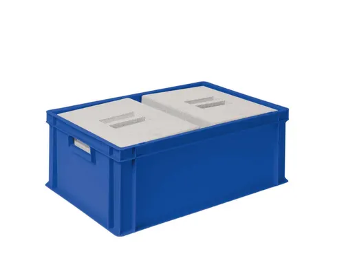 Euronorm-stapelbak,m. 2isoleerboxen,HxLxB 220x600x400mm,44,5/10,4l