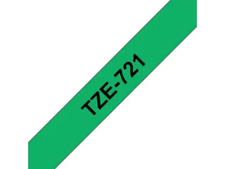 Labeltape Brother P-touch TZe-721 standaard 9mm zwart op groen - 2