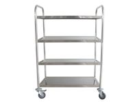 RVS serveerwagen draagverm. 200kg 4etage(s) laadvl. LxB 820x500mm