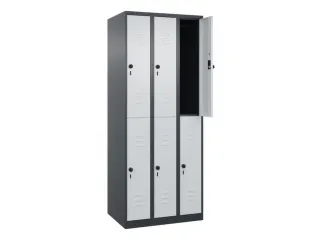 dubbeldekse locker,HxBxD 1850x750x500mm,3x2vak.,vak B 250mm - 2