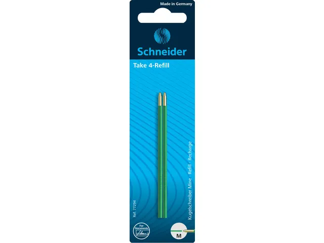 Balpenvulling Schneider Take 4, 2 stuks groen