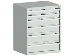 ladekast HxBxD 1000x800x750mm 6laden romp RAL7035 front RAL7035