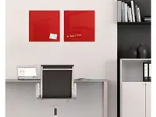 OUTLET glasmagneetbord Sigel Artverum 48x48x1.5cm rood