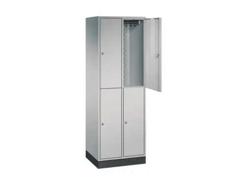 Dubbeldekse garderobekast,HxBxD 1950x620x500mm,2x2vak.,vak B 260mm