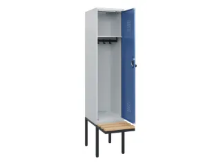 locker met bank,HxBxD 1950x400x815mm,1vak,vak B 400mm,draaigrendel - 1
