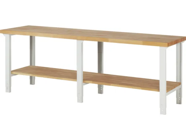 werkbank,HxBxD 790-1140x2500x700mm,beukblad,draagverm. 750kg