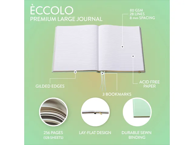 Notitieboek Èccolo Bookcloth Notes lijn ca. 20x25cm 80gr. 256pag.