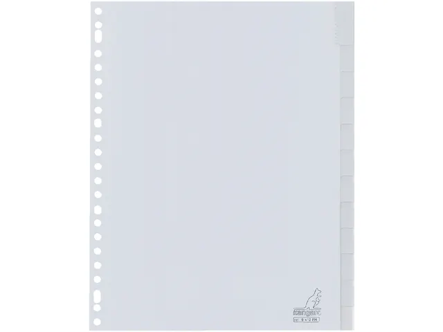 Tabbladen Kangaro A4 23-Gaats G412FM 12-Delig+Venster Grijs Pp