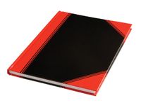 Notitieboek zwart/rood A4 lijn 70gr 96vel